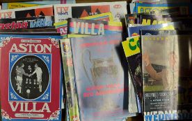 Collection of Aston Villa football programmes mainly homes from 1970s onwards also includes few