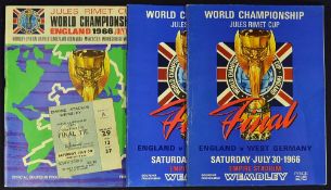 1966 World Cup Final Tournament Brochure, Programme and Ticket includes 2x copies of the Souvenir