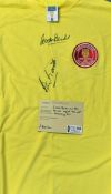 World Cup Winners Gordon Banks and Peter Bonetti Signed 40th Anniversary Goalkeeper shirt signed