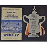 1953 Blackpool v Bolton Wanderers football programme together with a Blackpool FC Cup replica trophy