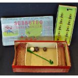 Subbuteo Combination Boxed Set in original box (with photocopied cover) contains two net goals,