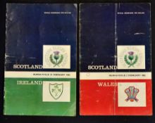 2x 1963 Scotland five nations rugby programmes to include v Wales and v Ireland - both subject to