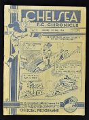 Pre-War 1936/7 Chelsea v Sheffield Wednesday football programme date 17 Oct in fair to good