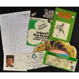 Interesting collection of Ireland rugby ephemera spanning 1976-2004 incl signed items - programmes