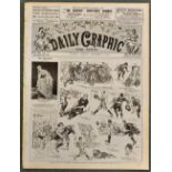 1905 England versus New Zealand rugby match illustrated report publ'd by "Daily Graphic" newspaper -