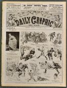 1905 England versus New Zealand rugby match illustrated report publ'd by "Daily Graphic" newspaper -