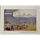 1924 France v Ireland rugby colour magazine print from the French periodical "L'Illustration" - from
