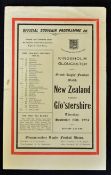 Rare 1924 Gloucestershire v New Zealand All Blacks Invincibles rugby programme - played at