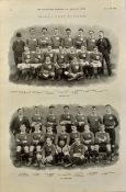 Scarce 1899 Wales v Ireland rugby team photograph - published by "The Illustrated Sporting and