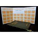 1999 Australian 100yrs of Test Rugby signed book - titled "Wallaby Gold" by Peter Jenkin publ'd 1999