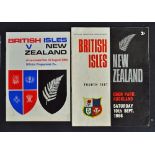 2x 1966 British Lions v New Zealand rugby programmes - for the 3rd and 4th Test played at