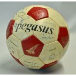 Signed Pegasus Football signed by 20 to include Glen Hoddle, Ossie Ardiles, Steve Perryman, Ray