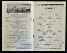 Signed 1957 FA Cup Final Manchester United v Aston Villa Football programme autographed to the
