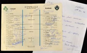 1966 Ireland v Scotland fully signed rugby programme played at Lansdowne Road 26 February-formerly