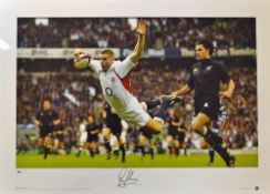 2002 Ben Cohen England v New Zealand signed colour rugby action poster-from Rugby Greats Series