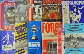 Selection of Manchester United 1974/75 (Division 2) away football programmes to include Aston Villa,