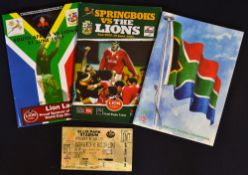 1997 British Lions v South Africa rugby programmes and ticket incl all 3x test match programmes