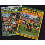 1994 Irish Rugby Tour to Australia autographed programmes - Large glossy 1st and 2nd Test issues
