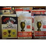 Collection of Manchester United home European cup football programmes from 1950's onwards up to