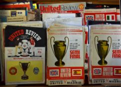 Collection of Manchester United home European cup football programmes from 1950's onwards up to