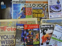 Champions League 2007/2008 Liverpool away football programmes to include Toulouse newspaper & team