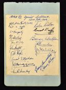 1947 Ireland Rugby team autographs -- from the match against Scotland played on 22nd February at