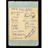 1947 Ireland Rugby team autographs -- from the match against Scotland played on 22nd February at