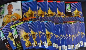 2003 Rugby World Cup programmes - a complete collection of programmes from No. 1 Opening Game to No.