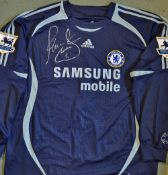 2006/07 Petr Cech Signed Match Worn Goalkeeper Shirt signed to the front in silver, No1 Cech to