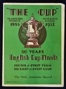 The Cup of English Cup Finals 1883-1932 in green decorative covers, appears in G condition