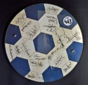 Tottenham Hotspur Signed Plaque of UEFA Cup Winners team signed by 18 players, signed in ink,