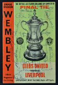 Autographed by West Ham United players 1965 FA Cup Final football programme Leeds United v