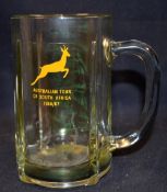 1966/67 South Africa tour of Australia commemorative glass tankard - 1pt tankard with players