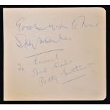 Signed Stanley Matthews and his wife Betty Autograph page both signed in ink, both inscribing best