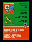 1980 British Lions v South Africa rugby programme-3rd test match played at Port Elizabeth with the