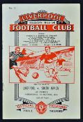 1953 Liverpool v South Africa football programme date 7 Oct at Anfield, during the Springbok tour, a