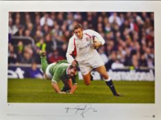 2002 Jonny Wilkinson England v Ireland signed colour rugby action poster - from Rugby Greats