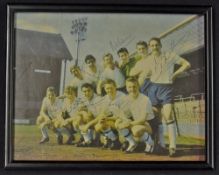 1960/61 Tottenham Hotspur colour picture taken on the White Hart Lane pitch and signed by seven