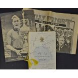 1959 Wolverhampton Wanderers '100 Caps for Billy Wright' Signed Dinner Menu held at the Civic