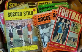Selection of football magazines to include Soccer Star issues majority are 1960's including some cup