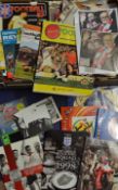 Large box of mixed football ephemera to include Esso badge sets, loose coins, key rings, medals,