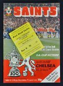 1980/1981 Southampton v Chelsea FA Cup 3rd Round match programme plus match ticket. (2).