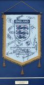 2002 England Signed Football Pennant issued as the spare pennant for the England v Macedonia