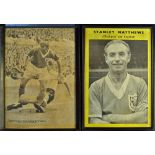 Stanley Matthews Signed Prints two separate magazine cut outs signed by Matthews, one profile and
