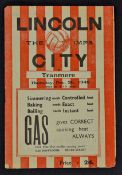 1946/47 Lincoln City v Tranmere Rovers Football programme date 26 December, slight creases, small