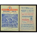 2x 1952 Wales Rugby Grand Slam Programmes - to incl vs England played at Twickenham (2 team