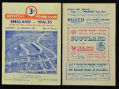 2x 1952 Wales Rugby Grand Slam Programmes - to incl vs England played at Twickenham (2 team
