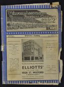 1937/1938 Watford v Exeter City football programme dated 11 September 1937, Division 3 (S) match.