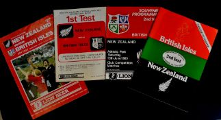 1983 British Lions v New Zealand rugby programmes to incl all 4x test matches - Lions narrowly