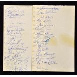 1969/70 Springbok Rugby Tourists to UK autographs - 32 signatures of squad and management of this